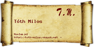 Tóth Milos névjegykártya